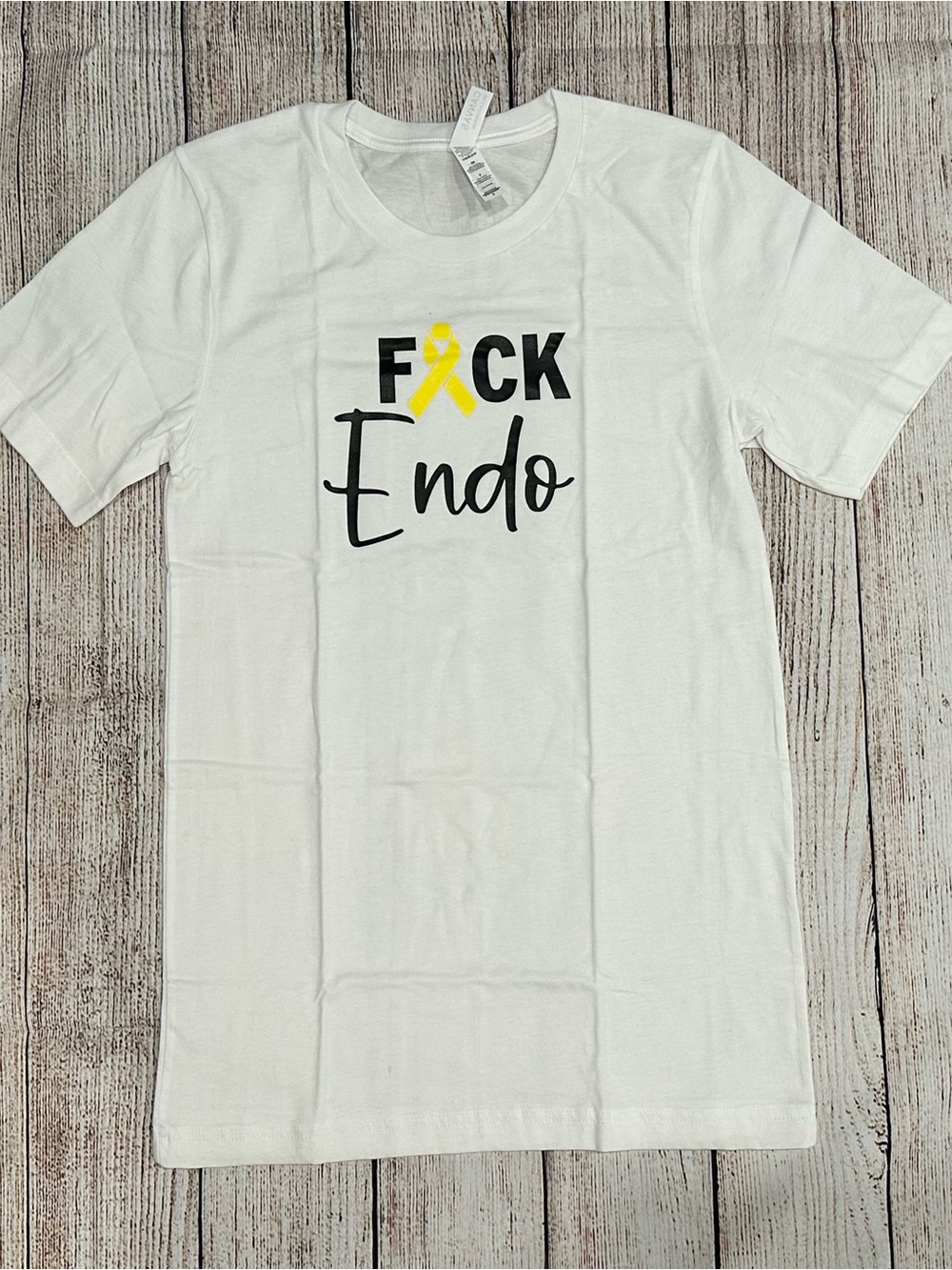 (2 for $8)NWOT White Women’s Endometriosis Awareness Tshirt in Size Small